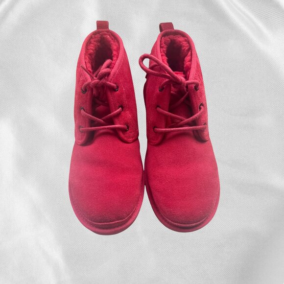 🔥 Red UGG Neumel Ankle Boots Men's 9/Women's 10.5 Like New! Sherpa Cozy - Picture 7 of 17